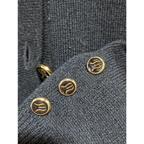 San Remo Vintage Women's Black Acrylic Long-Sleeve V-Neck Cardigan Sweater Extra - Picture 2 of 7